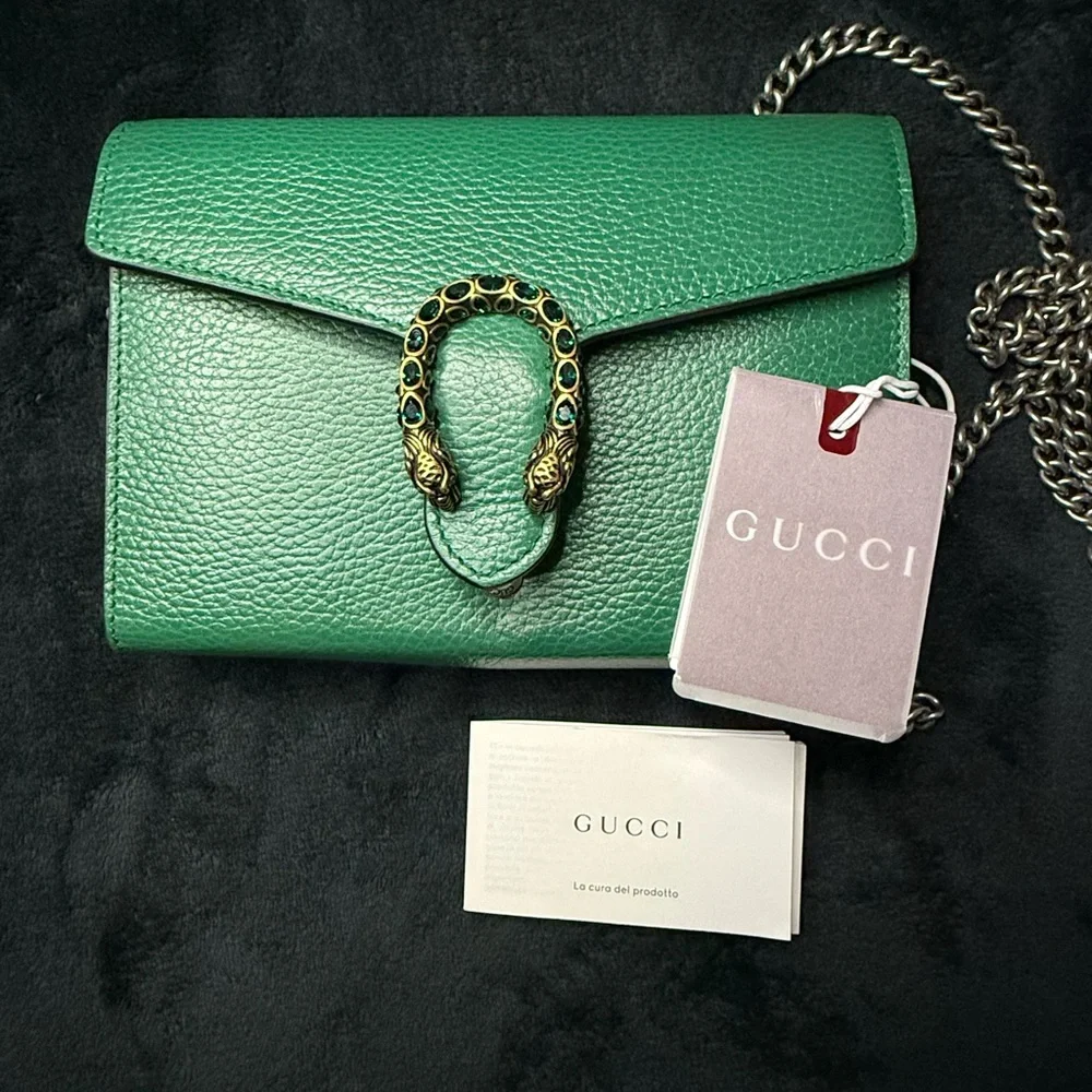 Authentic GUCCI Green Dionysus Mini Chain Bag - Picture 7 of 8